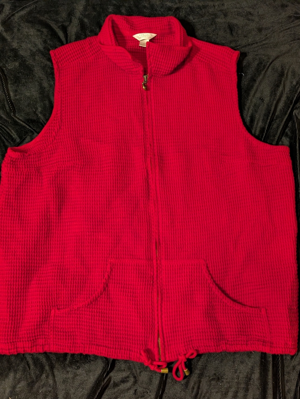 CJ Banks Red Kids Sleeveless Fleece Vest with Zip
